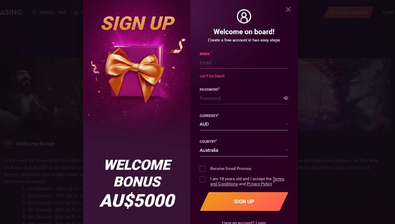 Rickycasino Sign Up