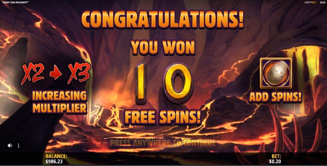 Tyrant King Megaways Free Spins