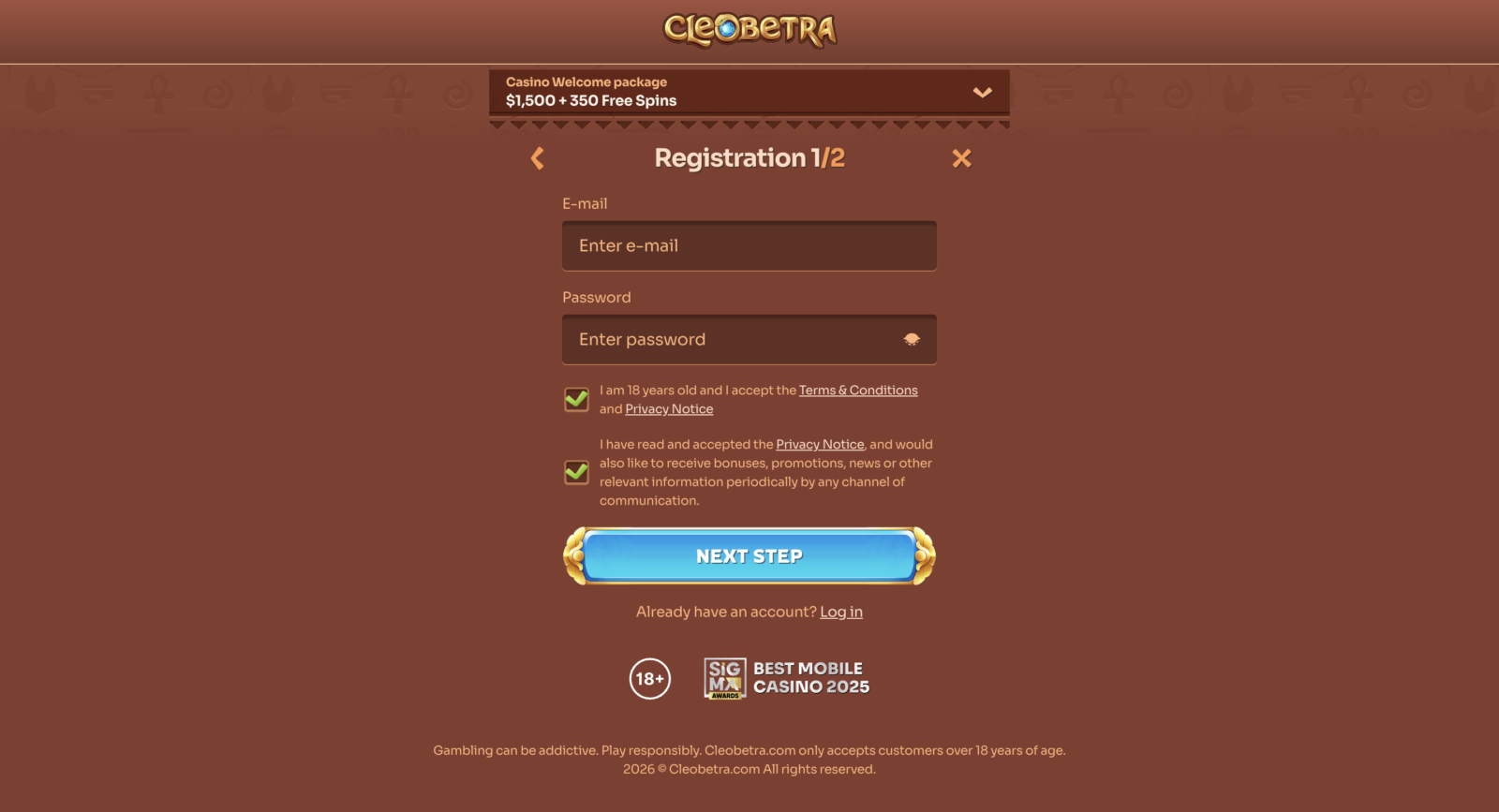 Cleobetra Signup 1