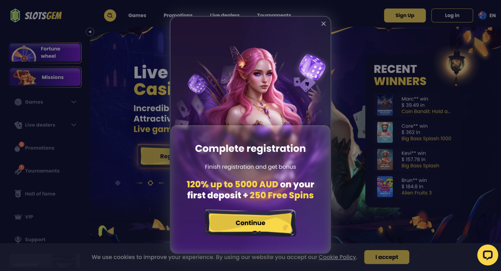 SlotsGem Signup 1