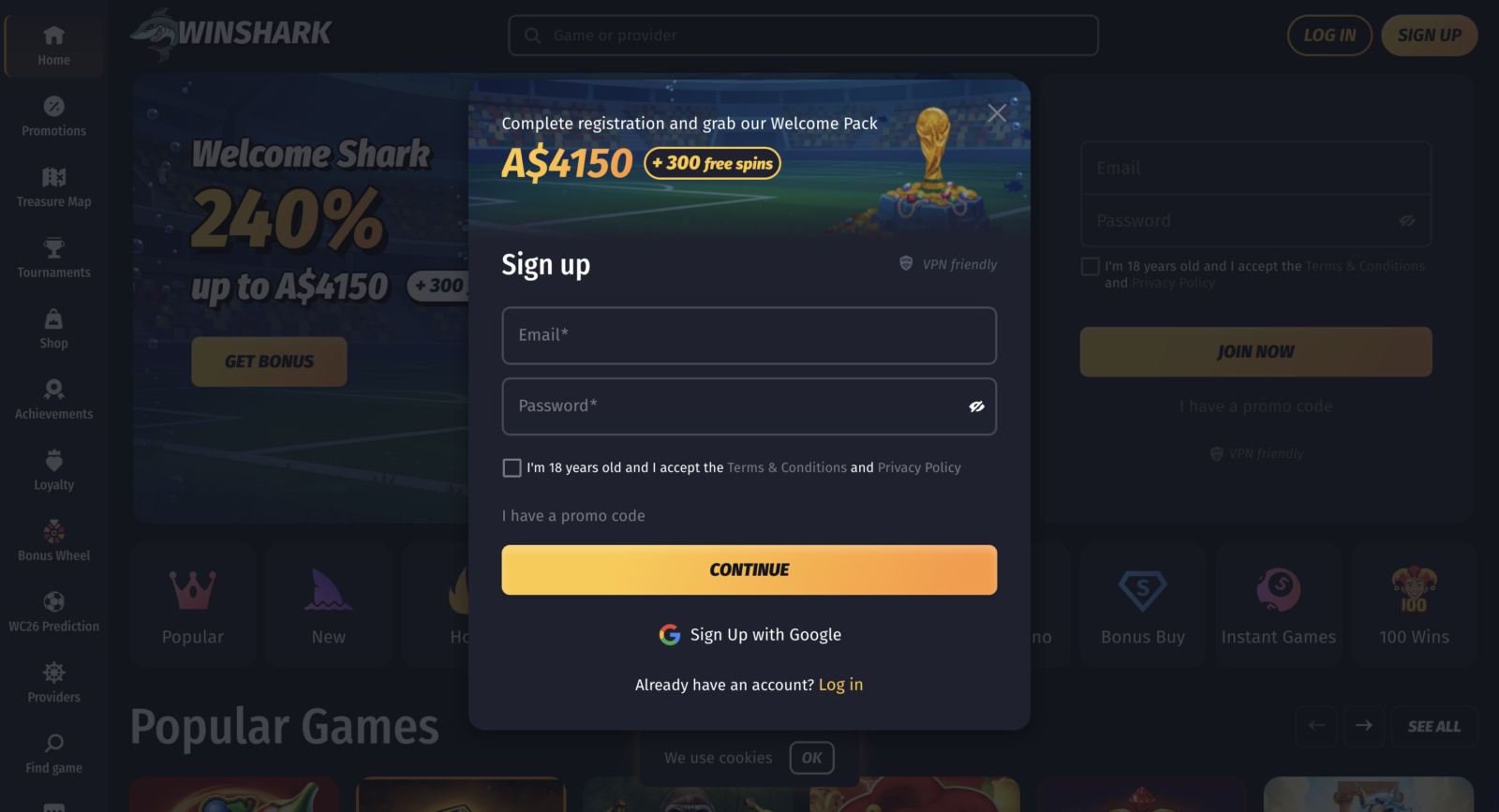 Winshark Registration 1